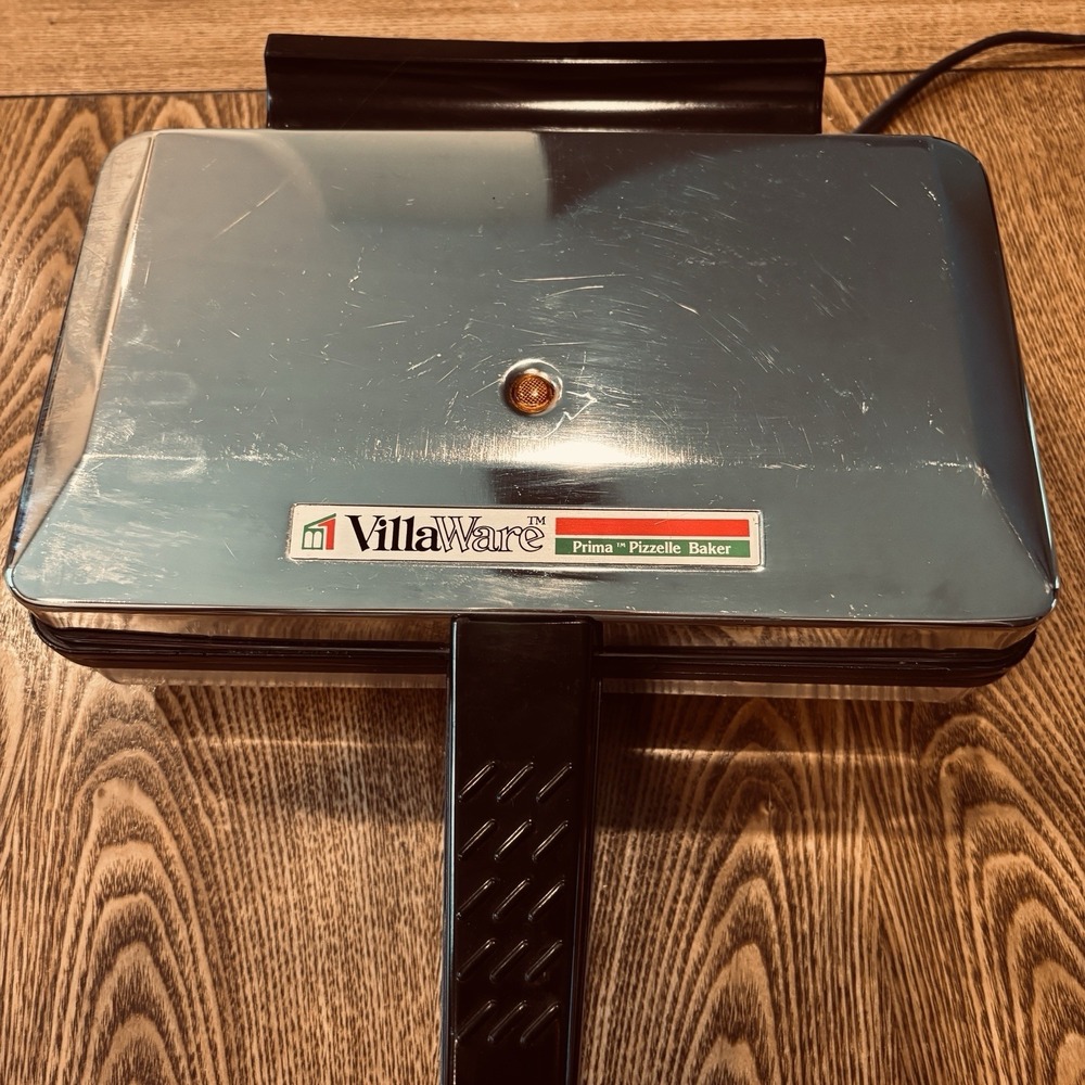 VillaWare Prima Pizzelle Baker 5000-NS Chrome Nonstick Italian Cookie Maker 750W